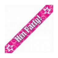 Hen Party Pink Holographic Banner